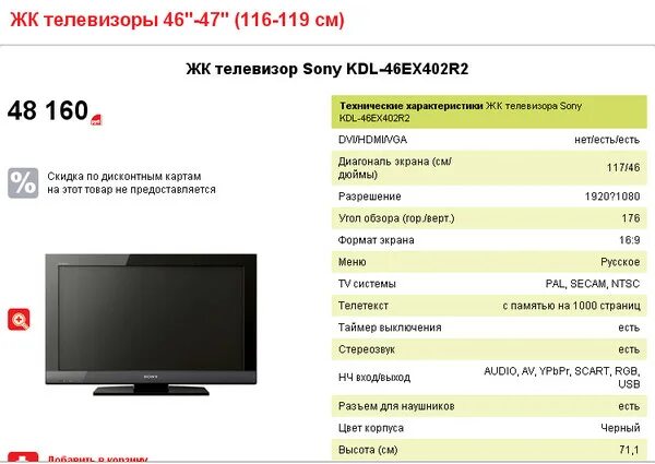 Описание характеристик телевизоров