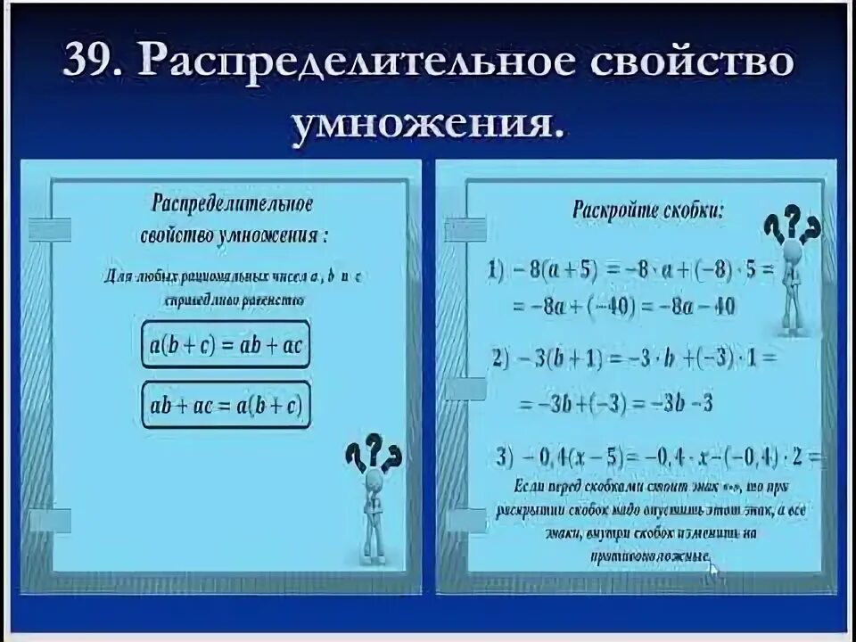 Распределительное свойство умножения рациональных чисел 6 класс