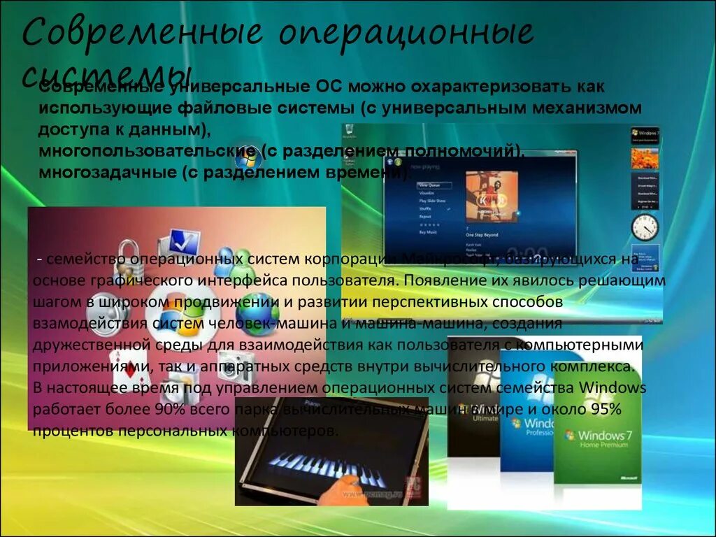 Году будучи систем современных. Современная Операционная система. Современные операционные системы. Многозадачные операционные системы. Универсальные операционные системы семейства Windows.