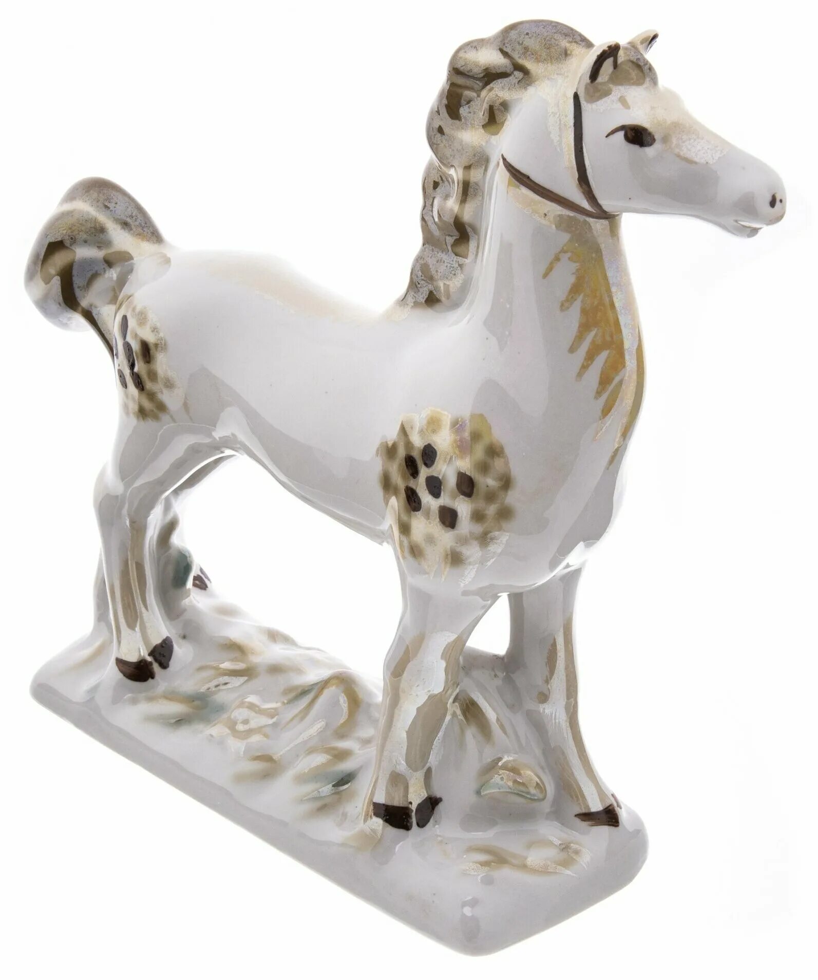 статуэтка "лошадь". конь лфз с золотой гривой. статуэтка лошадка фарфор. фарфоровые лошади. фарфоровые лошади.