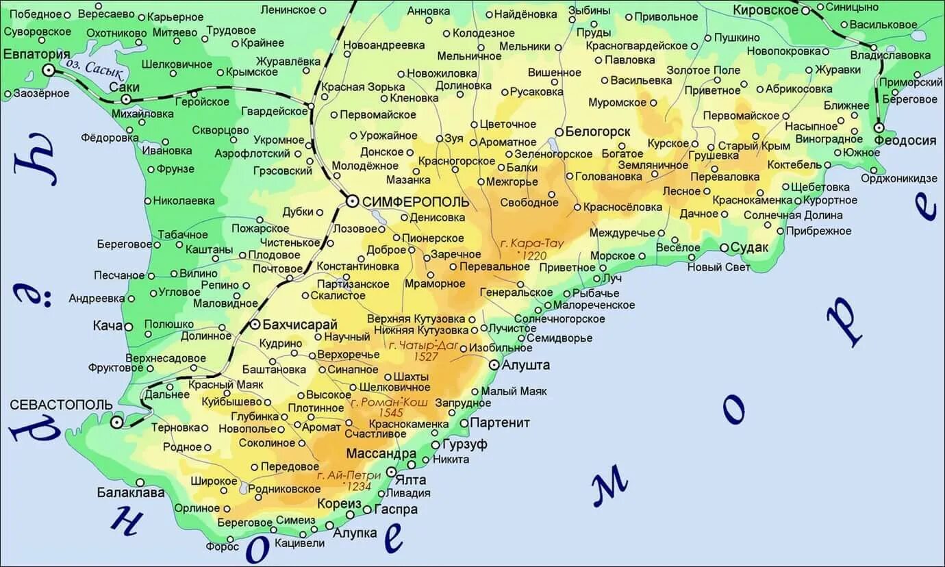 Симферополь гурзуф расстояние. Карта Черноморского побережья Крыма с курортами. Подробная карта Крыма побережье черного моря. Крым карта побережья подробная. Крым побережье карта с городами и поселками.
