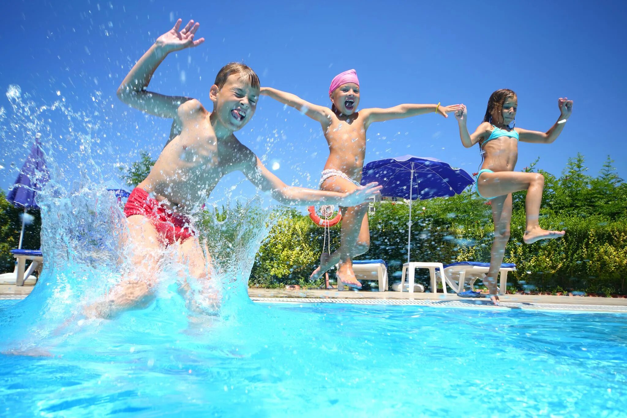 Enjoying swimming