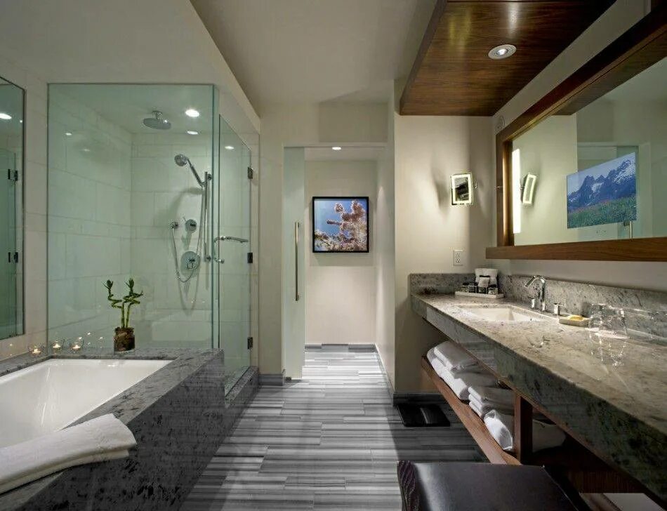 Большая ванна с туалетом. Современная ванная комната. Ванная комната в гостинице. Интерьер ванной комнаты. Ванная комната с душем.