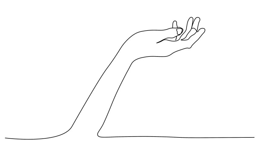 Continuous line hand. Рисунки на Джул. Continuous line drawing Extended hand. Hands Continuous line icon.