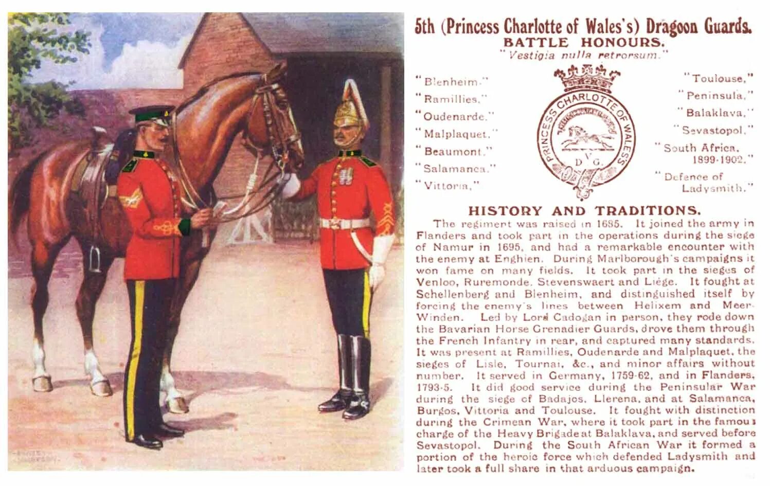 5th Guards British Dragoon Regiment. Название английского Драгун. 3rd Dragoon Guards (Prince of Wales's). Princess Charlotte of Wales's. History and traditions