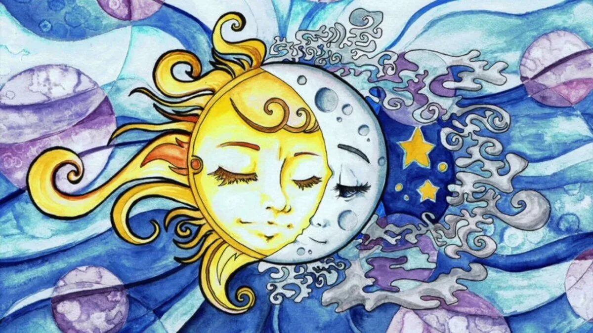 А вокруг солнце и луна песня. Акшая Тритья солнце и Луна. Солнце и Луна арт. Изображение солнца и Луны. Солнце и Луна рисунок.