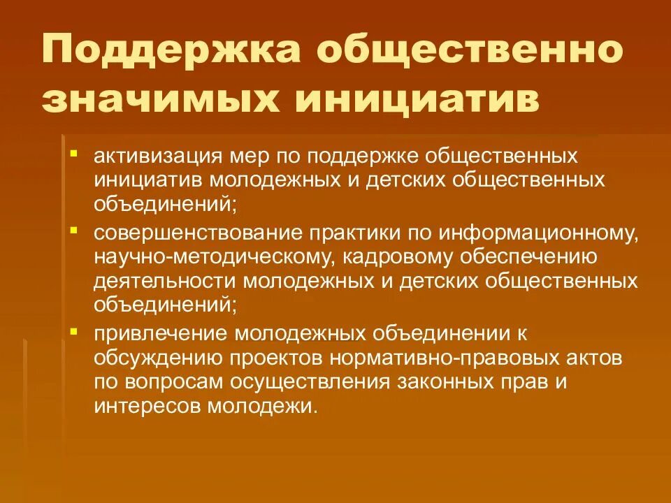 Поддержка общественно значимых инициатив