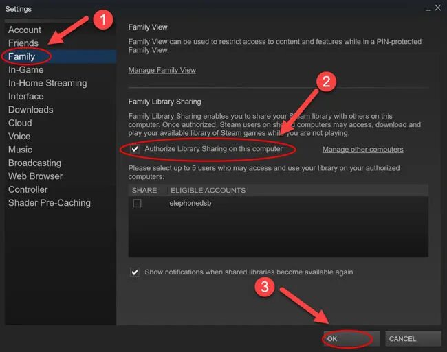 Как добавить в family library sharing. Поделиться библиотекой Steam. Семейная библиотека стим. Family Library sharing Steam. Как включить семейный доступ в стиме.