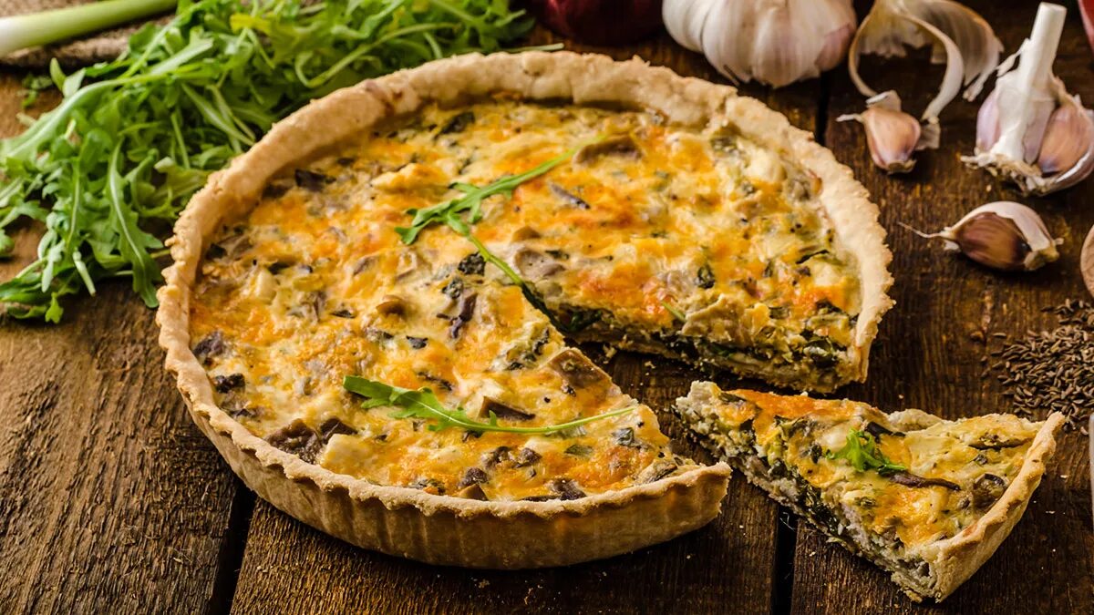 Вкусные рецепты с курицей и грибами. КИШ Лорен. КИШ Лорен (Quiche Lorraine). КИШ Лорен с грибами. Французский пирог КИШ Лорен.