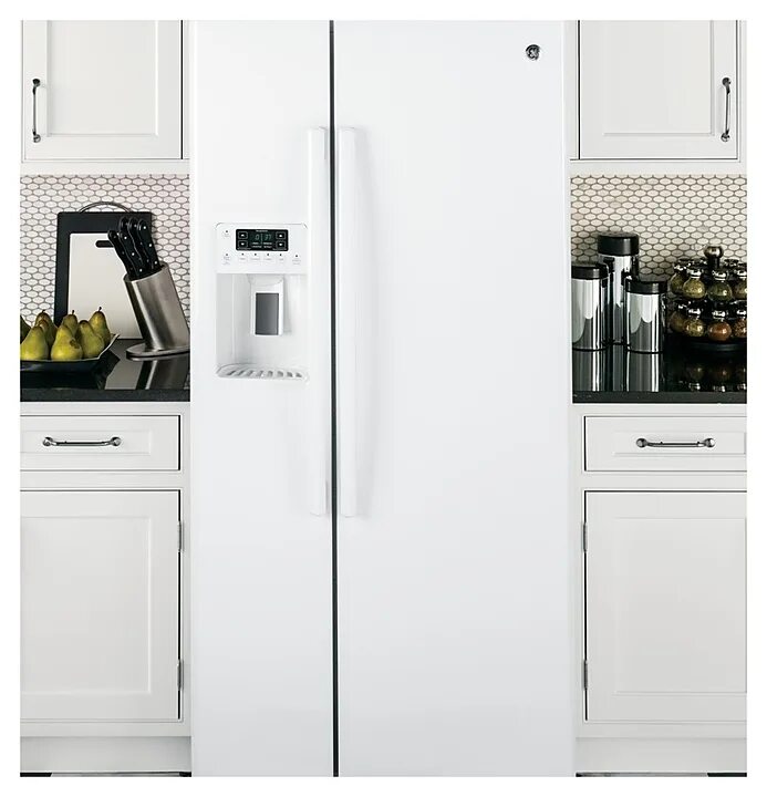 Холодильник general electric cns23sshss. Двухдверный холодильник в интерьере кухни. Белый холодильник лучше. Белый холодильник лучше. Холодильник general electric gse28vgbcss.