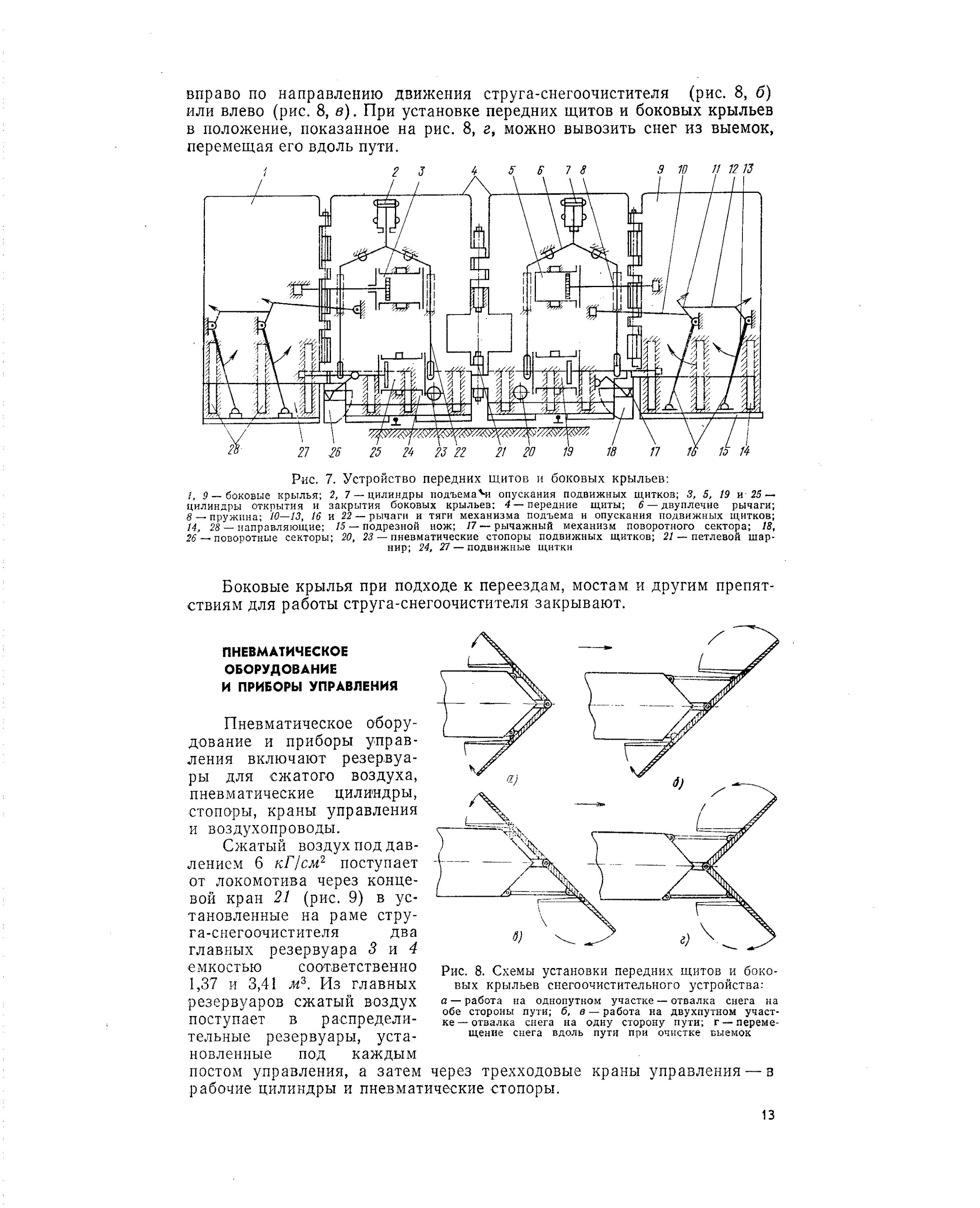 При работе однопутных снегоочистителей