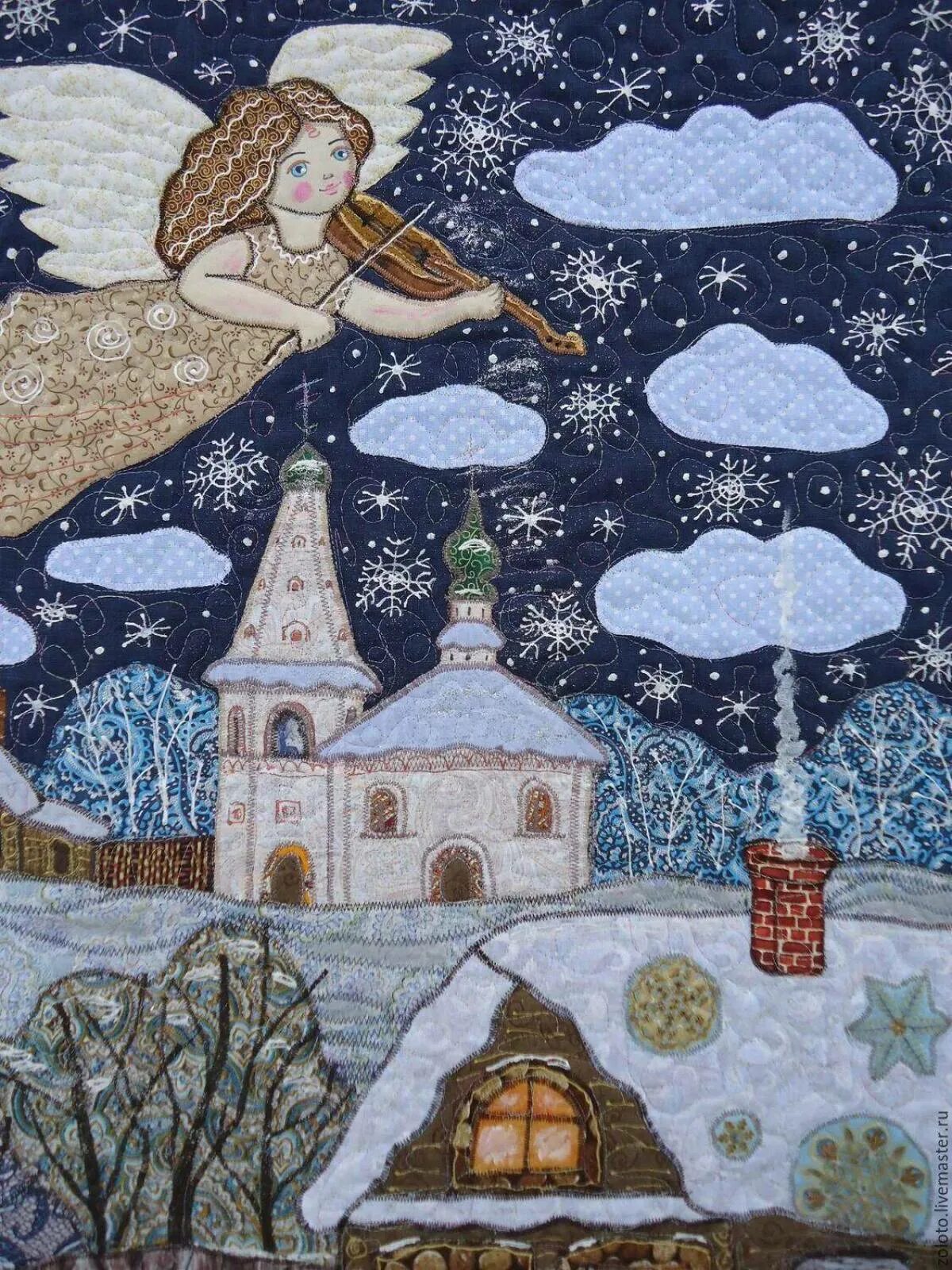 Идеи рисунков на рождество. “рождественский ангел” татьяны якутиной.. лоскутное панно с рождественский ангелами. панно на тему рождество. рождество рисунок.