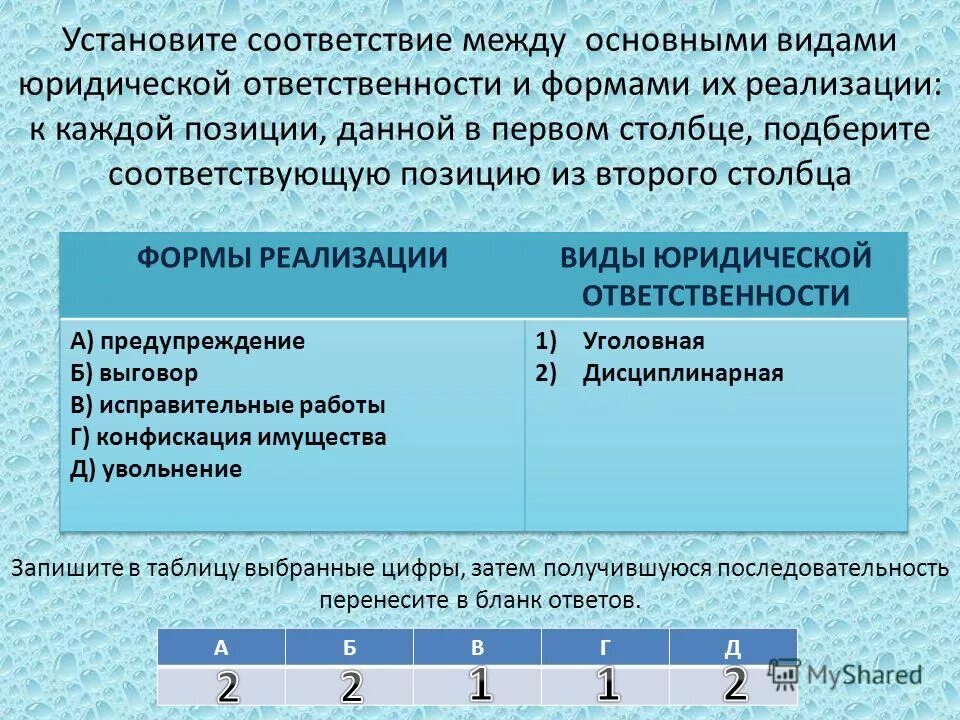 Установите соответствие ярлык