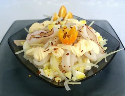 Рецепты салатов с консервированными кальмарами вкусные