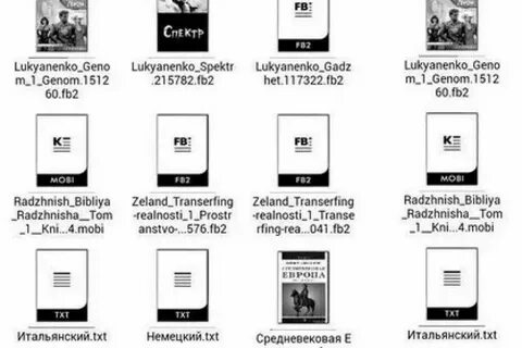 Расширения файлов электронных книг