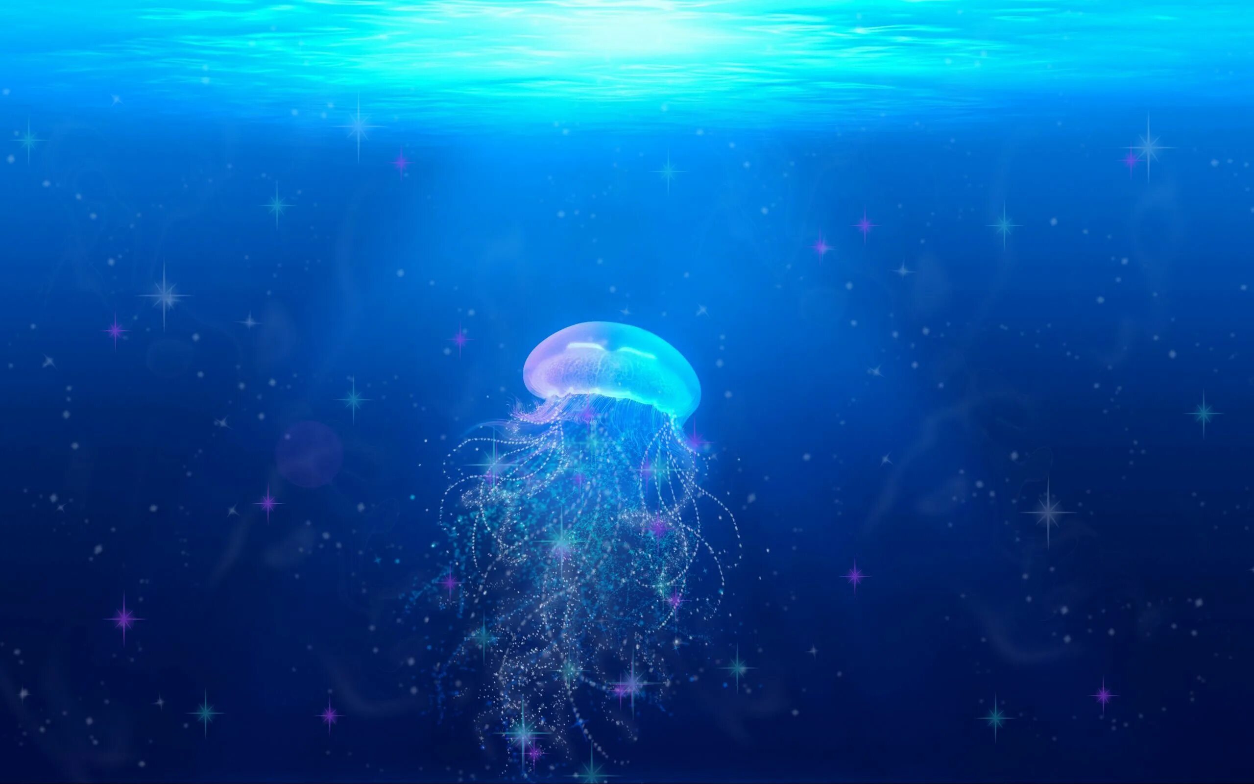 Медуза морская. Обои на рабочий стол подводный мир. Морские глубины. Медузы фон. Медуза не умеет плавать в ночи