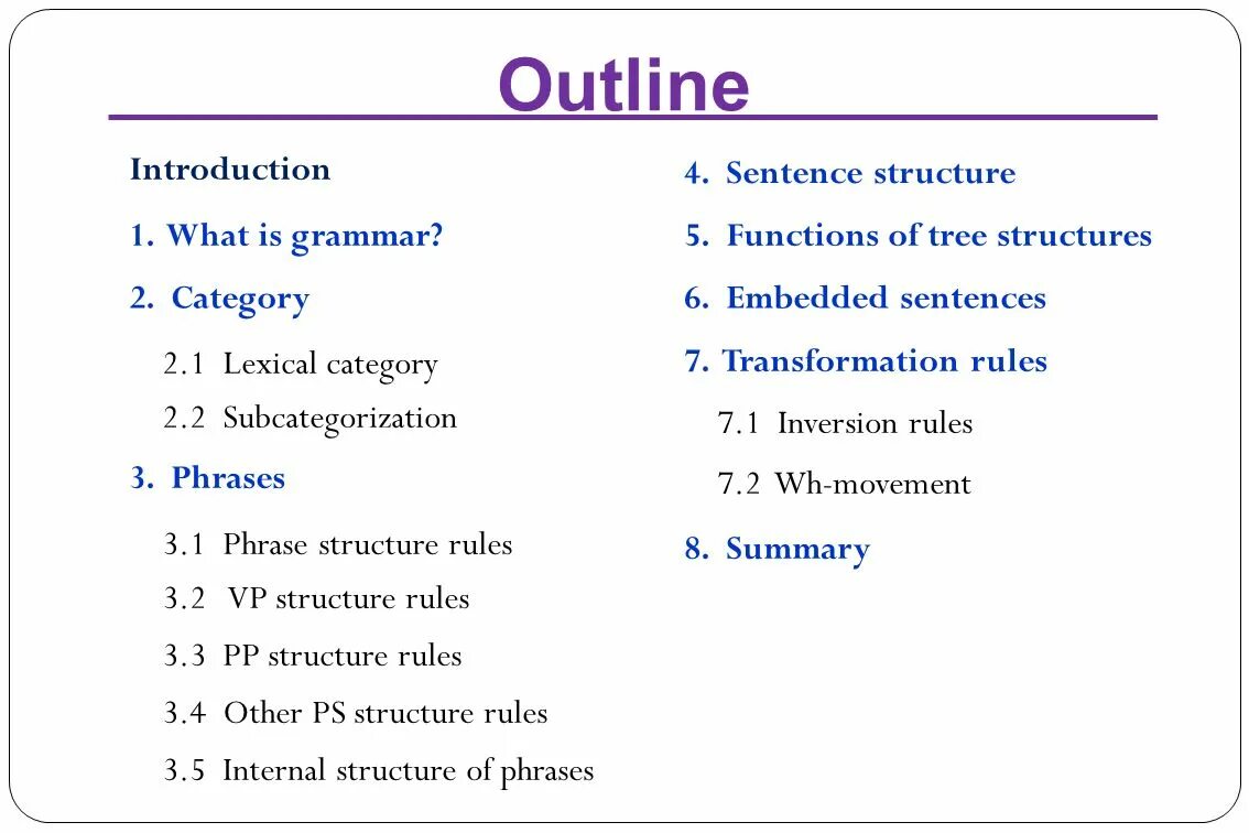 Sentence structure. Grammar sentence structure.