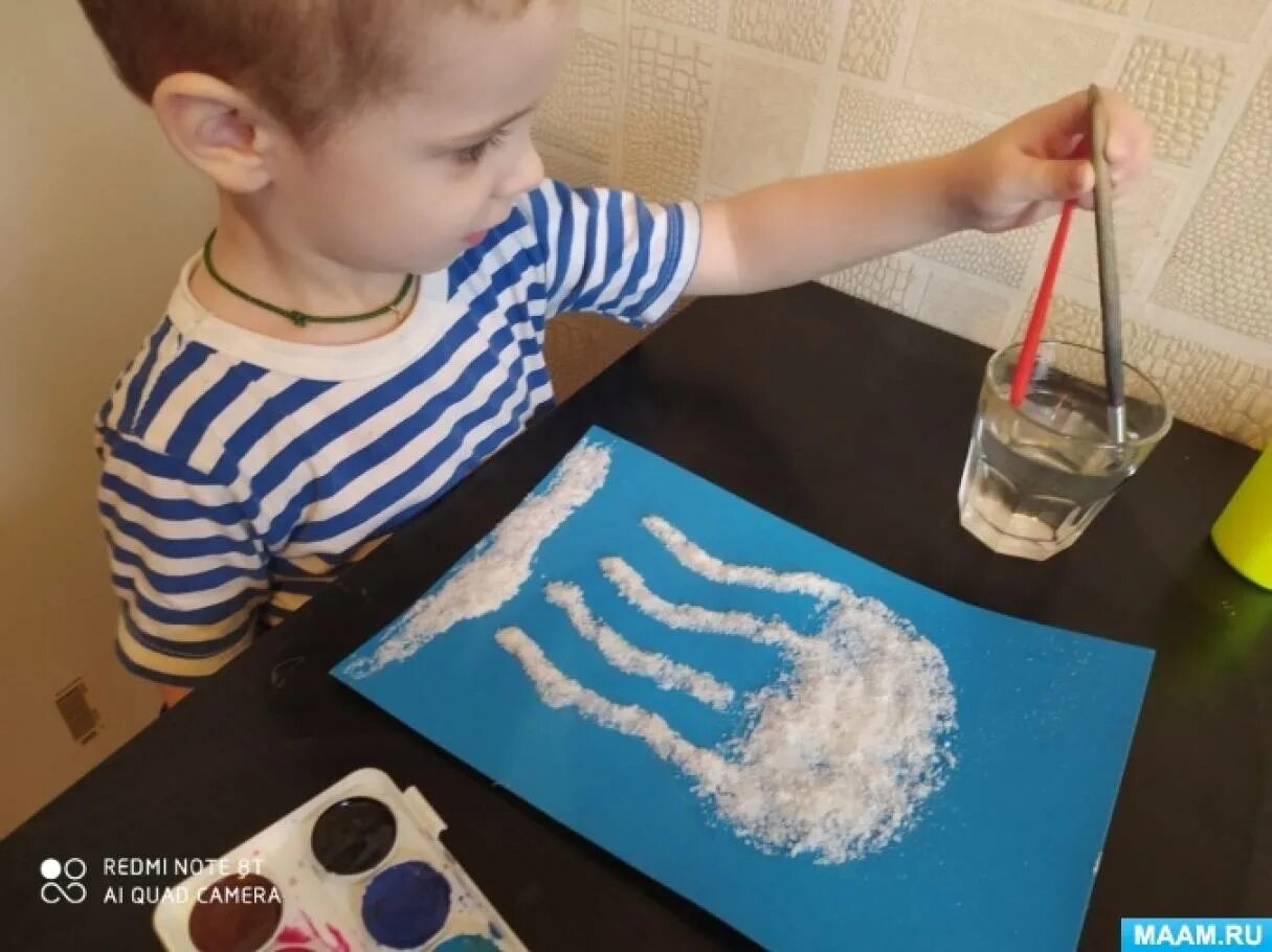 Рисование солью в детском саду