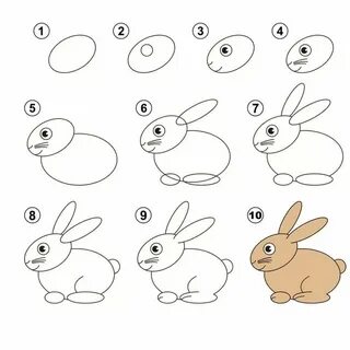 Как нарисовать зайца карандашом поэтапно.