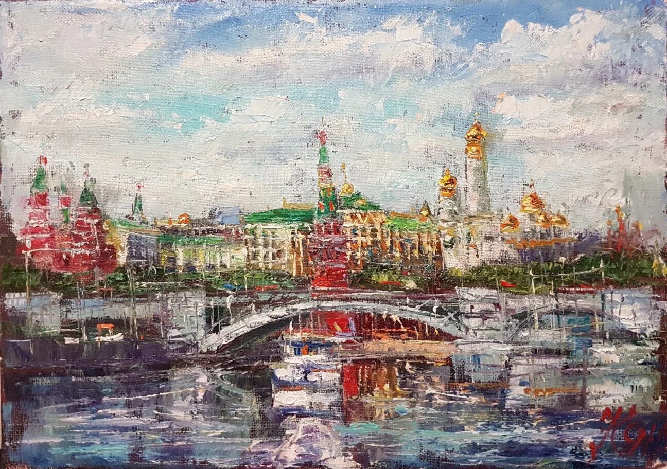 Художник картин москва. Тан Еникеев художник. Москва в картинах художников. Кремль на картинах художников. Дневная Москва живопись.