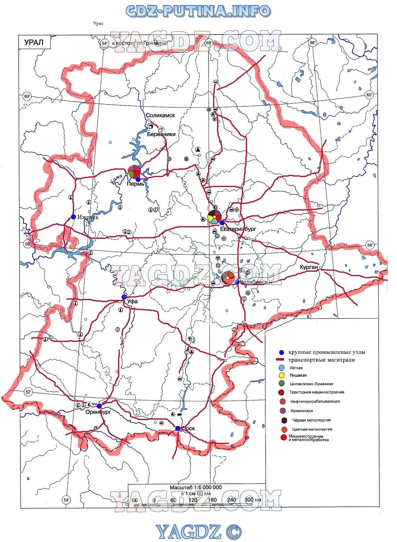 Граница урала на контурной карте