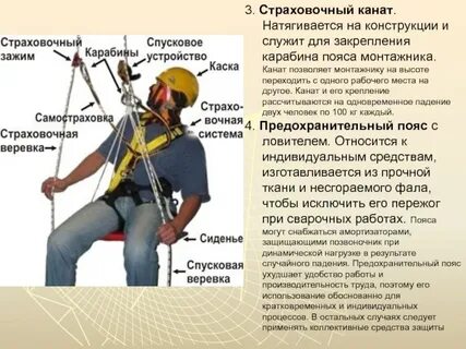 В каких случаях применяют страховочный канат