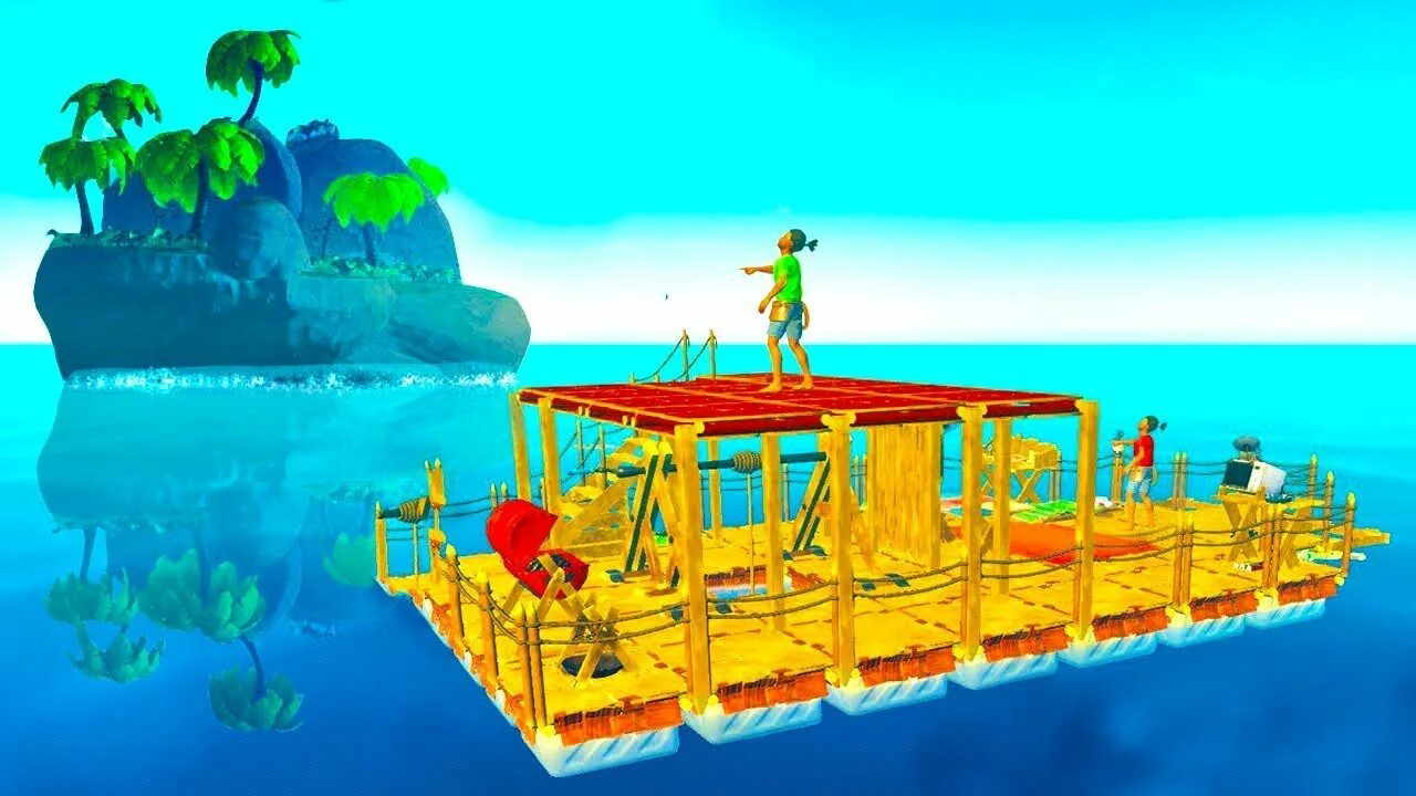 Игра построй плот. Raft игра плот. raft постройки. raft остров. плот на острове.