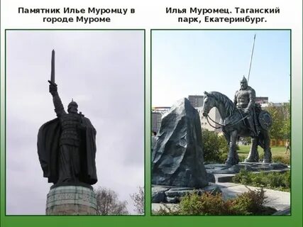 В каких городах есть памятник илье муромцу