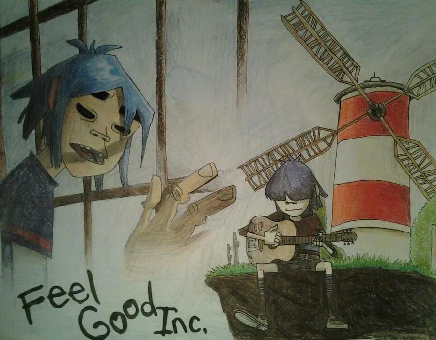 Good inc. Гориллаз мельница. Gorillaz feel good. Гориллаз Фил. Gorillaz feel good Inc.