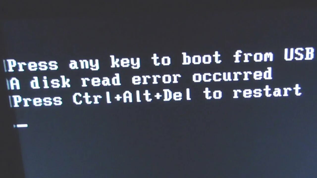 Press any Key to Boot from USB. Ошибка a Disk read Error occurred. A Disk read Error occurred Press Ctrl+alt+del to restart. Ошибка Disk Error Press any Key to restart. Press to reboot