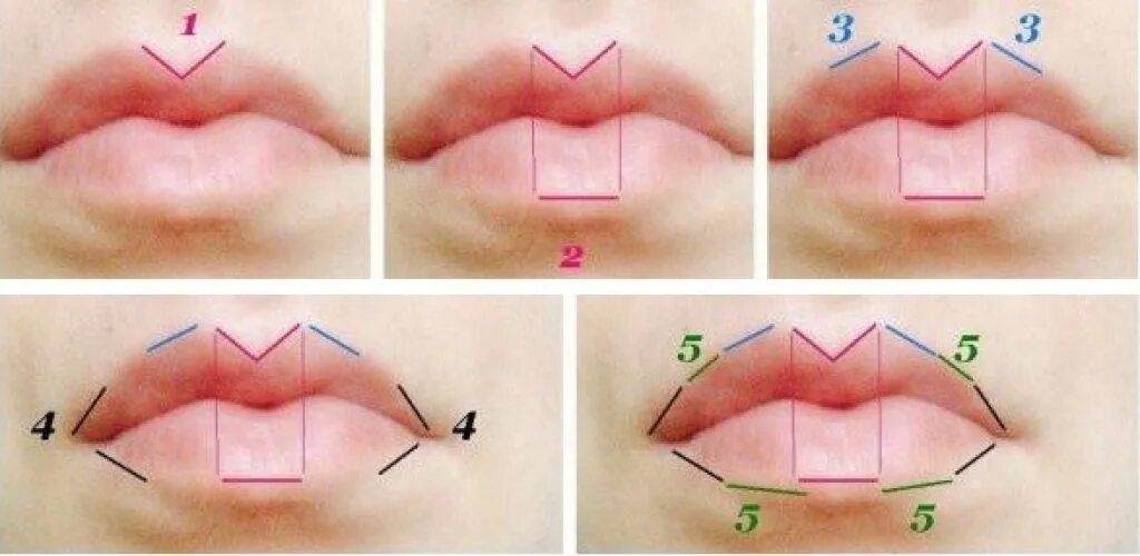 Построение эскиза губ для перманентного макияжа. Правильная форма губ. Макияж губ с контуром. Коррекция формы губ.