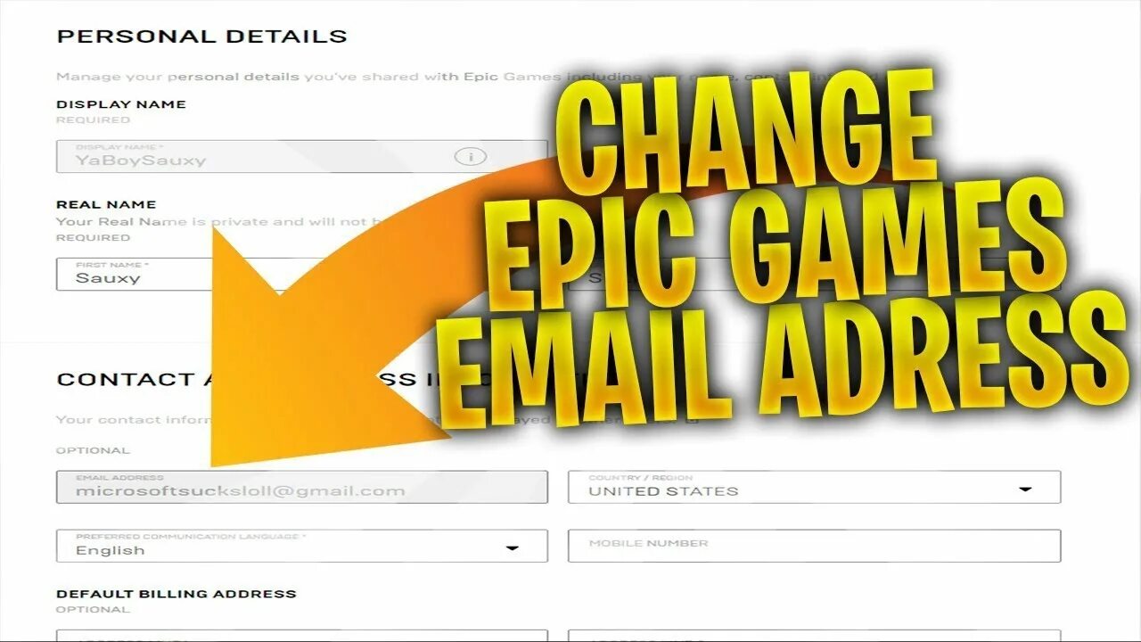 Epic games name change. Epic email. Wrong email.