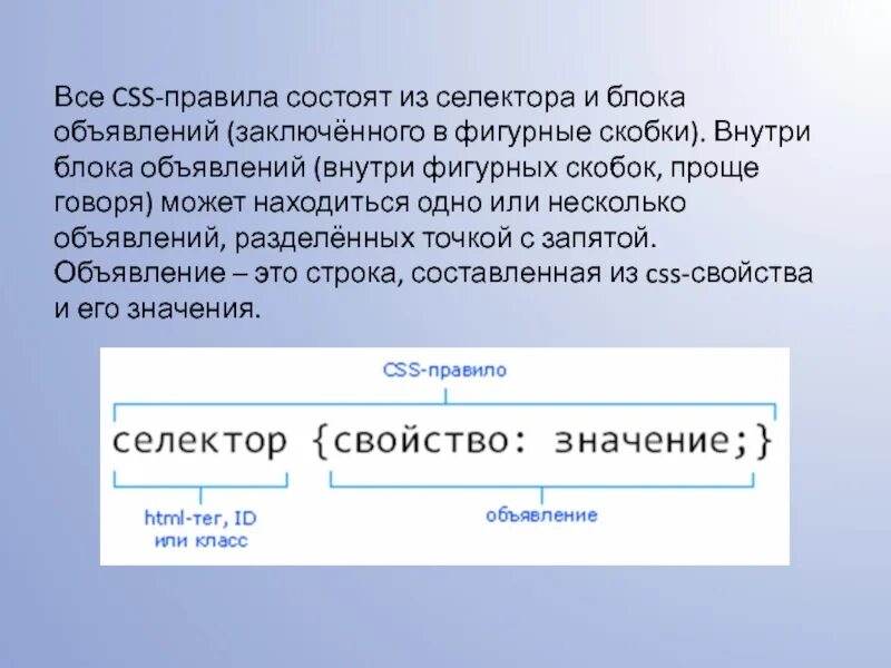 Css rule. CSS правило. Селектор html. Селектор html CSS. CSS селекторы фигурные скобки.