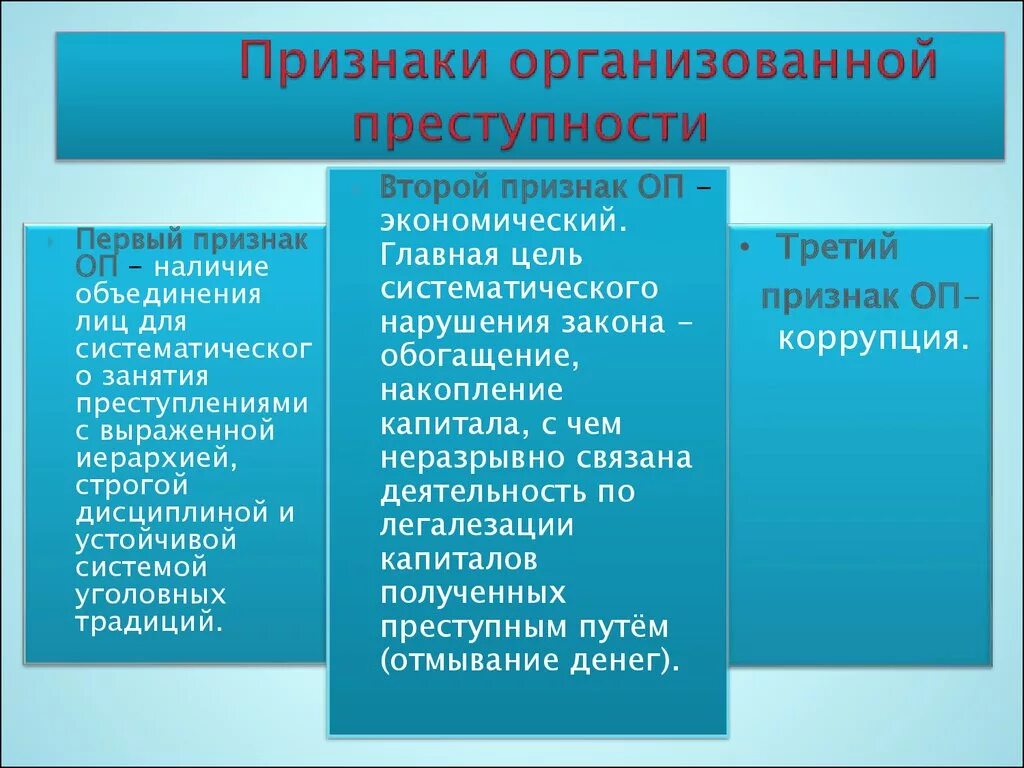 К организованной преступности относится