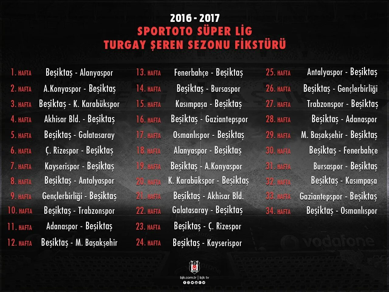 Super Lig fikstur.