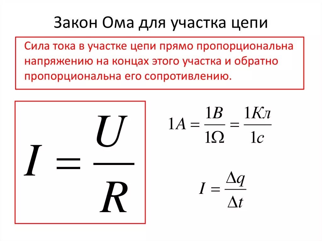 Формула расчета ом. Закон Ома для участка цепи кратко и формула. Запишите формулу закона Ома для участка цепи. Сила тока на участке цепи формула. Закон Ома для участка цепи формула.