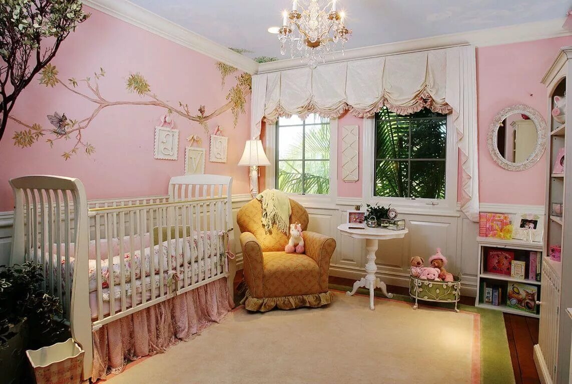 Красивая комната для девочки. Красивые детские комнаты. Комната для новорожденной девочки. Красивый интерьер детской. Интерьер детской для новорожденного.