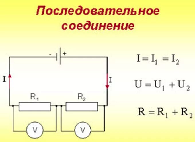 Последовательное соединение проводников схема цепи