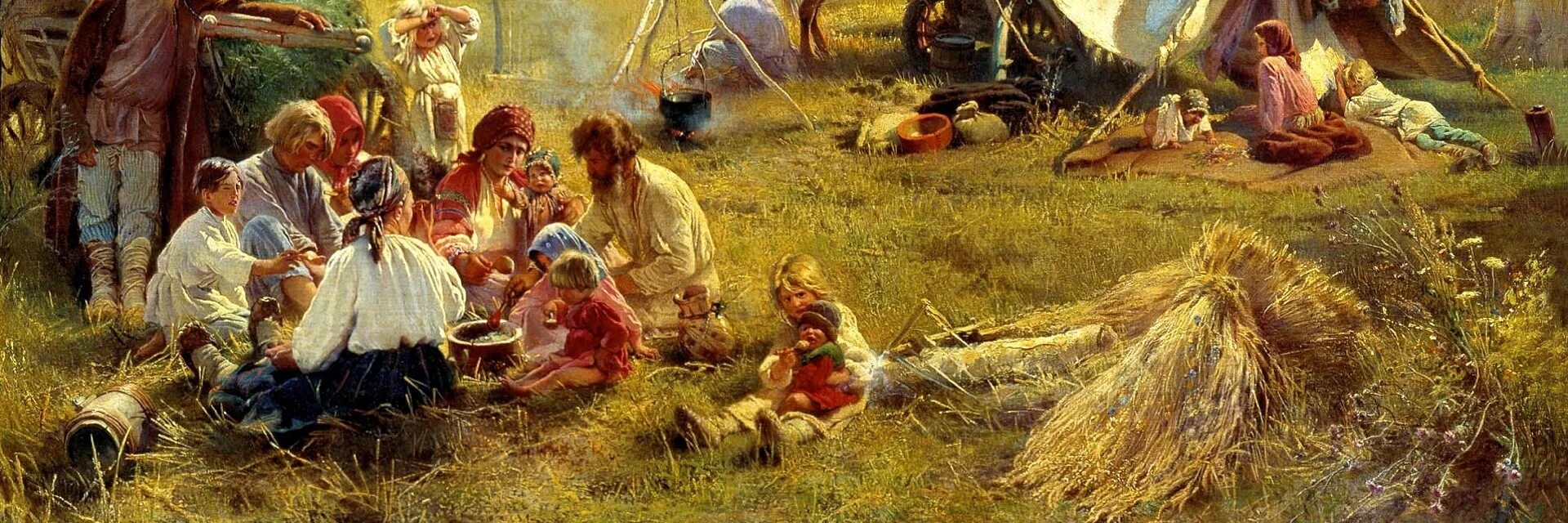 В традиционной крестьянской семье. Традиции крестьян. Трапеза на руси. Крестьянская семья живопись. Быт древней руси.