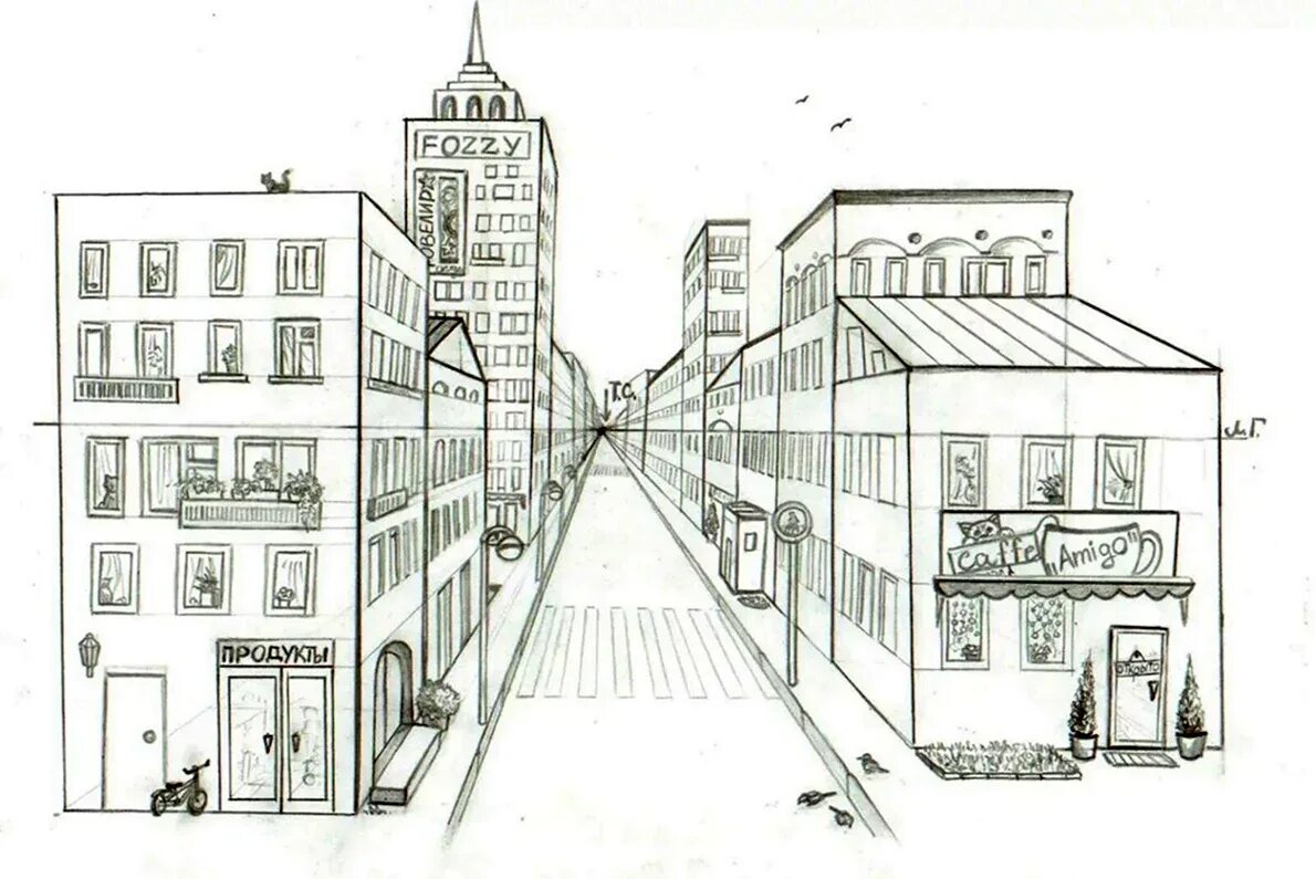 Городской пейзаж в перспективе. Город рисунок. Городская перспектива карандашом. Городской пейзаж рисунок карандашом. Рисунок нарисовать улицу