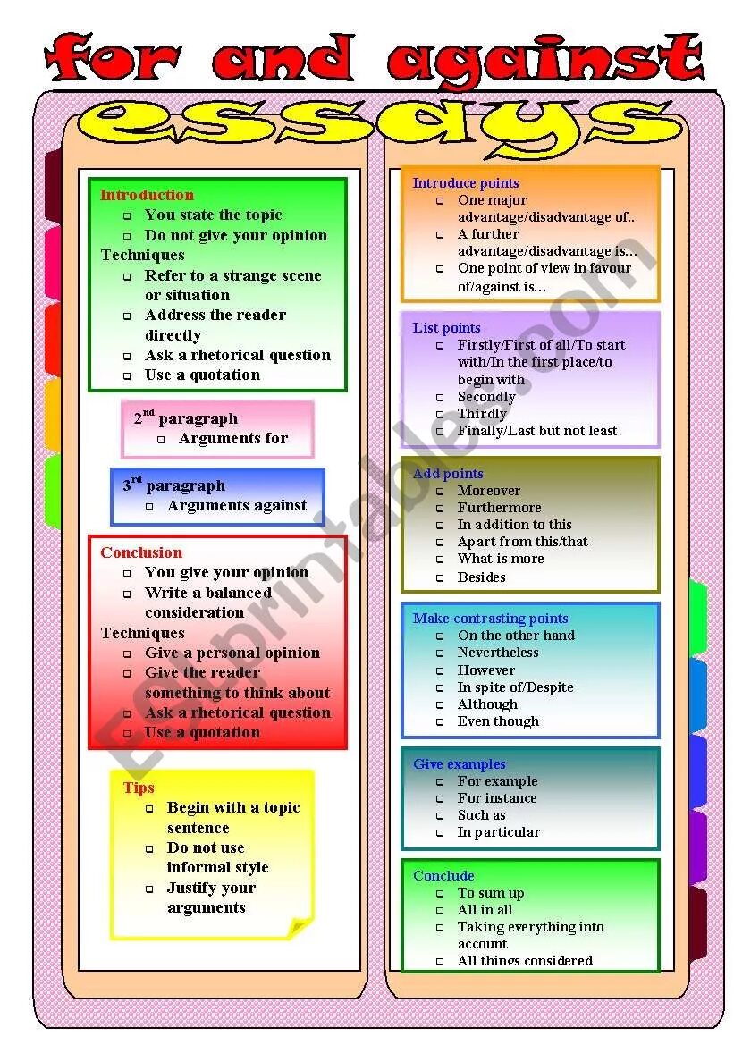 For and against writing. How to write for and against essay. Задание по for and against essay. For and against essay Worksheets. For and against essay структура.