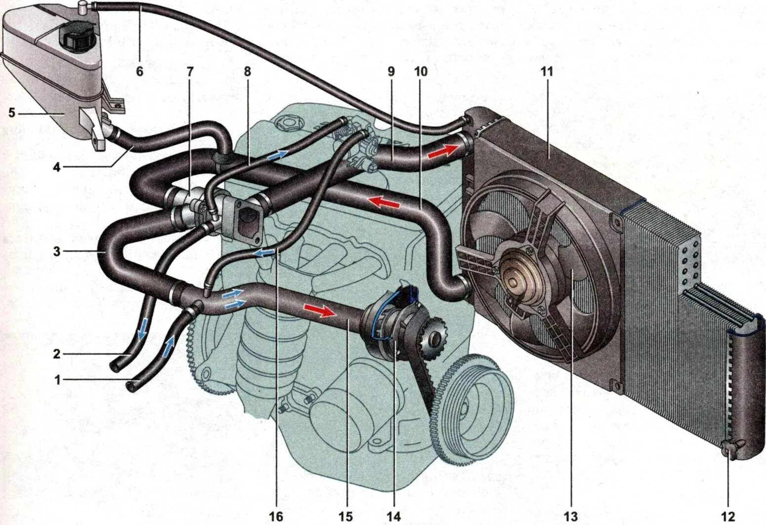 Почему греется вентилятор. Система охлаждения двигателя ВАЗ 1118 Калина. Система охлаждения ВАЗ 2114 16 клапанов.