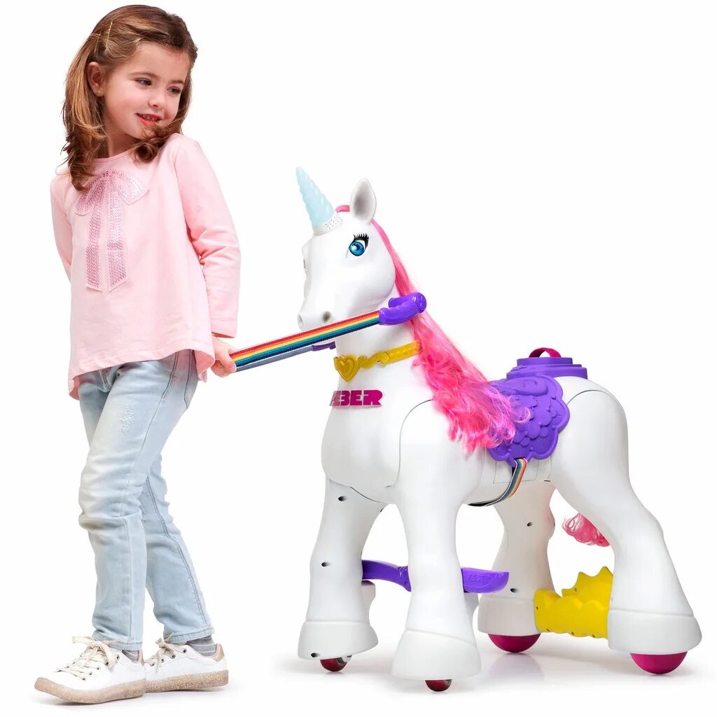 Инструкция единорог. Электро Единорог Kid Trax rideamals Josie Unicorn. Игрушка Единорог Уникорн Юникорн. Лошадка Feber. Единорог каталка механическая Фебер.