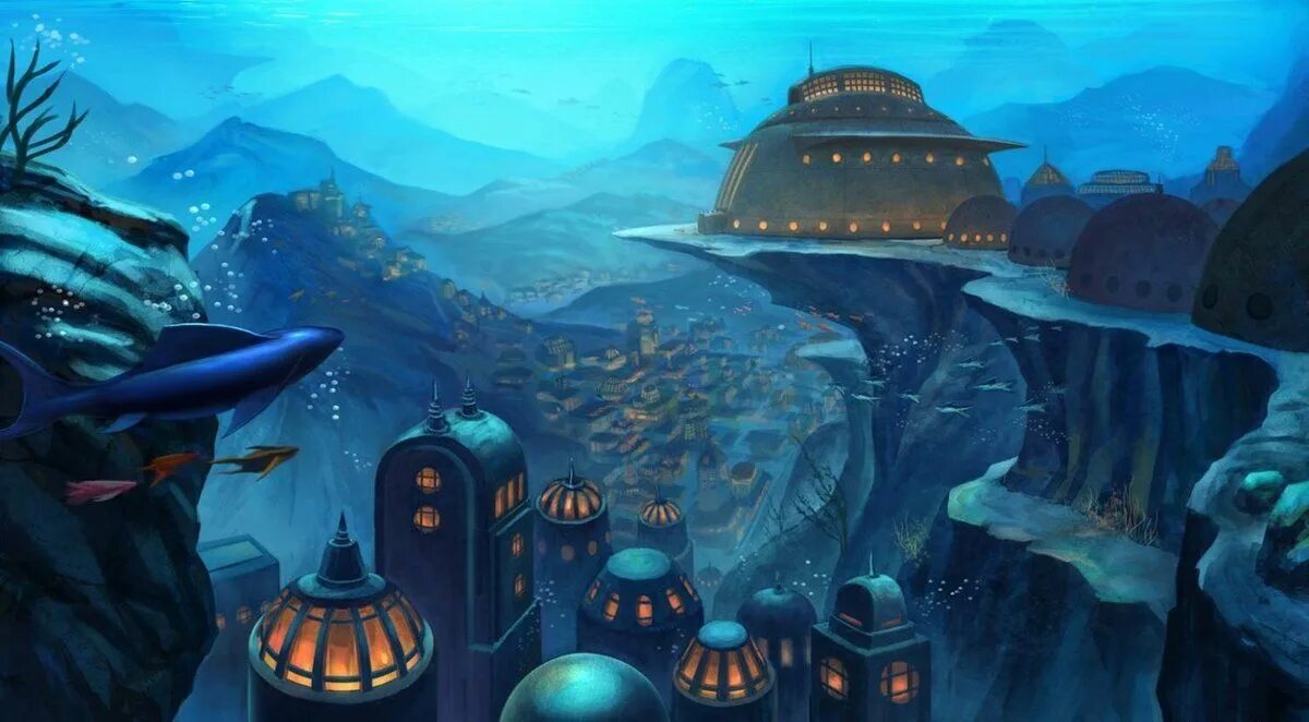 Игра жизнь планет. Подводные цивилизации. Фантастический подводный город. Подводный сказочный город. Город под водой.