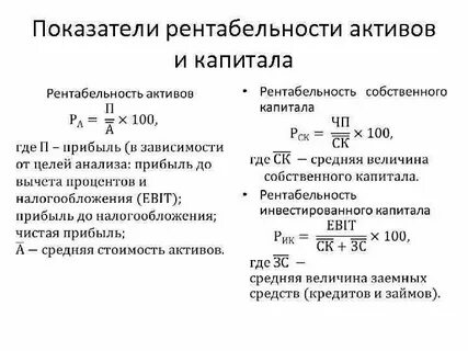 Коэффициент рентабельности активов рассчитывается как отношение