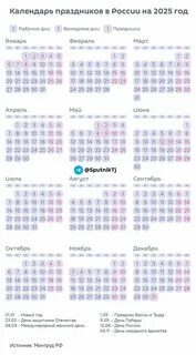 Производственный календарь на 2025 год Sputnik Таджикистан Дзен