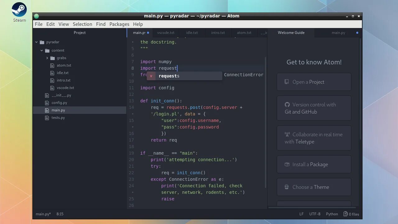 Python package init. Atom ide python. docstring. докстринги python. docstring python примеры.