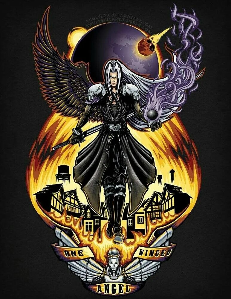 One Winged Angel Final Fantasy. Nerose Satanael. Сефирот. Sephiroth one Winged Angel. One winged angel