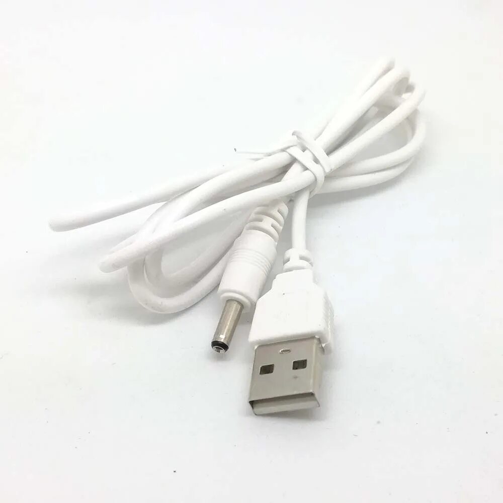 Кабель DC 5v 4 мм - USB. USB кабель к DC 5.5 мм разъем белый. Кабель USB - 5v, 3.5mm x 1.35mm. Кабель питания USB DC 5.5 белый.