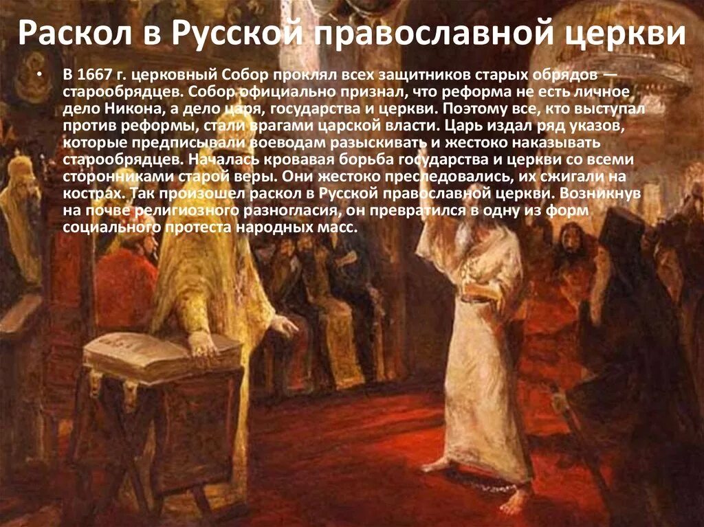 Церковный раскол история кратко